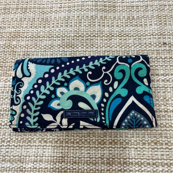 Vera‎ Bradley Teal and Navy Floral Wallet - Picture 2 of 6